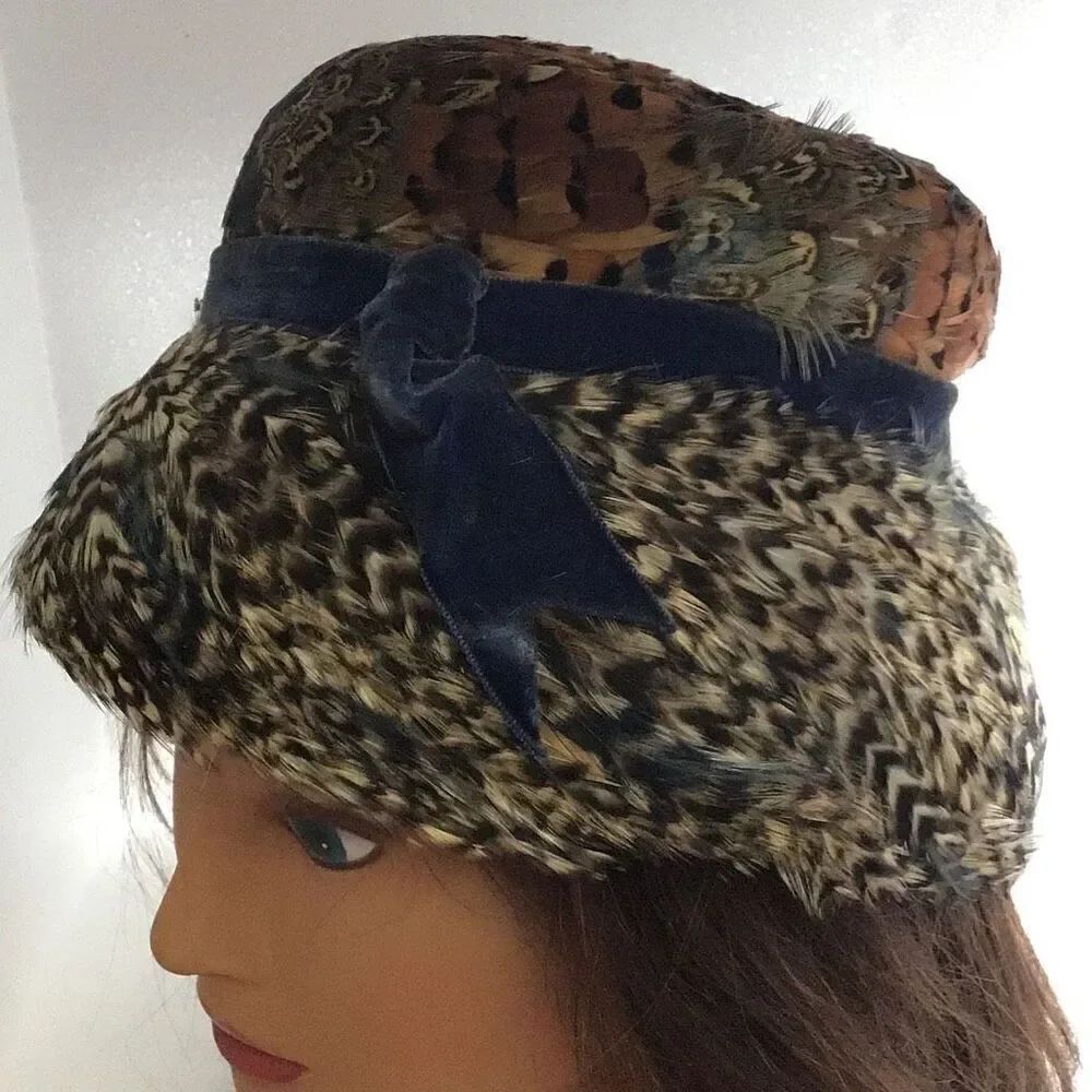 Vintage hand crafted fine feather hat